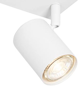 Candeeiro de teto moderno branco 3 luzes ajustável retangular - Jeana Moderno