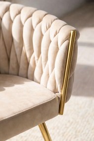 Cadeira Widny Golden Veludo - Beige