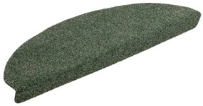 Tapetes de escada autoadesivos 10 pcs 65x21x4 cm agulhado verde