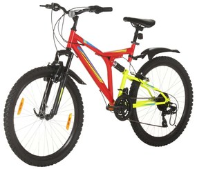 Bicicleta de montanha 21 velocidades roda 26" 49 cm vermelho