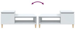 Mesa de centro 100x50x45 cm derivados madeira branco brilhante