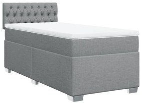 Cama com molas/colchão 80x200 cm tecido cinza-claro