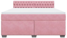 Cama com molas/colchão 180x200 cm veludo rosa