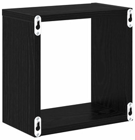 Prateleiras de Parede Carvalho Preto MDF 26 x 15 x 26 cm