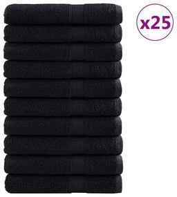 Toalhinhas 25 pcs Preto 100 x 200 cm Algodão