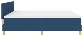 Cama Box Spring com Colchão Azul 200x200 cm Tecido