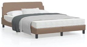 vidaXL Estrutura cama cabeceira 120x200 cm couro artificial cappuccino