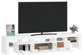 Móvel de TV com luzes LED 200x36,5x40 cm branco