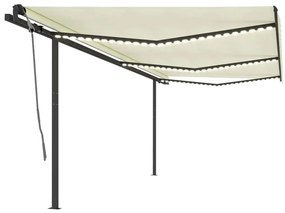 Toldo automático c/ LED e sensor de vento 6x3,5 m cor creme