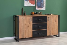 Conjunto de Mobiliário de Sala Cosmo – Pinho Atlântico Preto – TV: 180