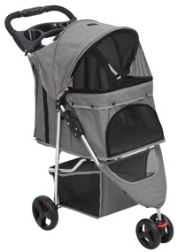 Carrinho dobrável para cães 80x46x98 cm tecido oxford cinzento