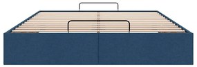 Estrutura de cama otomana sem colchão 140x200 cm tecido azul