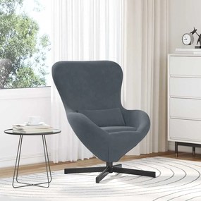 Cadeira Egg vidaXL Veludo Cinza Escuro