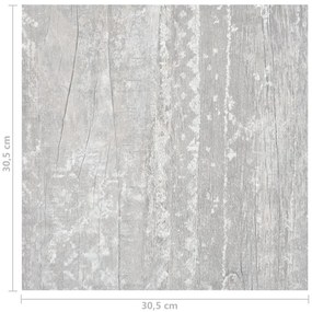 Tábuas de soalho autoadesivas 20 pcs 1,86 m² PVC cinzento