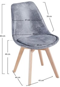 Cadeira Synk Vintage - Cinza claro