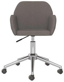 Cadeiras de jantar giratórias 2 pcs tecido cinzento-escuro