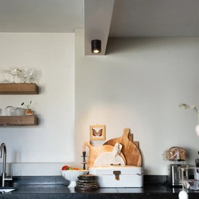 Foco de teto redondo moderno preto - Capa