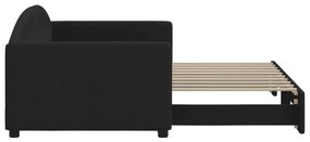 Sofá-cama com gavetão 90x190 cm tecido preto