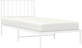 Estrutura de cama com cabeceira 90x200 cm metal branco