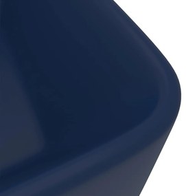 Lavatório luxuoso 41x30x12 cm cerâmica azul-escuro mate
