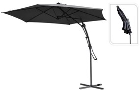 436105 ProGarden Guarda-sol suspenso 300 cm cinzento-escuro