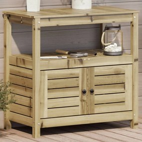 vidaXL Mesa jardinagem c/ prateleiras 82,5x45x81 cm pinho impregnado