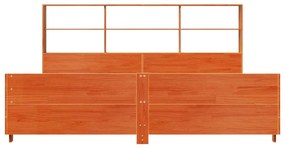 Cama sem colchão 200x200 cm pinho maciço castanho-mel