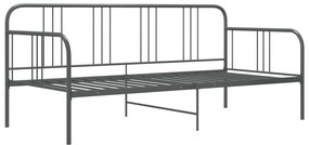 Sofá-cama 90x200 cm metal cinzento
