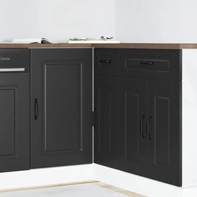 Armário de cozinha baixo Kalmar madeira artificial preto