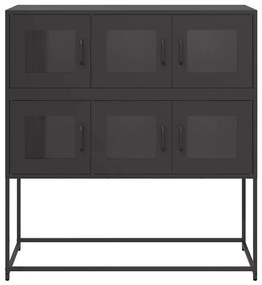 Aparador 100,5x39x107 cm aço laminado a frio preto