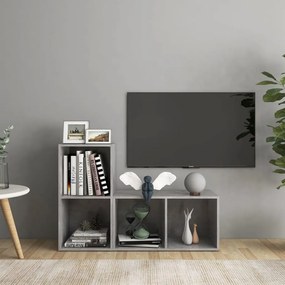 Móveis de TV 2 pcs derivados de madeira cinzento cimento