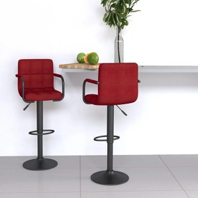 vidaXL Bancos de bar 2 pcs tecido vermelho tinto