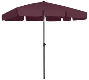 vidaXL Guarda-sol de praia 200x125 cm bordô