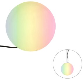 Candeeiro de exterior inteligente branco 25 cm IP65 com LED - Nura Moderno