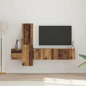 vidaXL Conjunto de móvel de TV 5 pcs Madeira antiga Médio