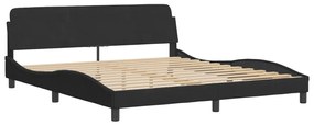Estrutura de cama sem colchão 180x200 cm veludo preto