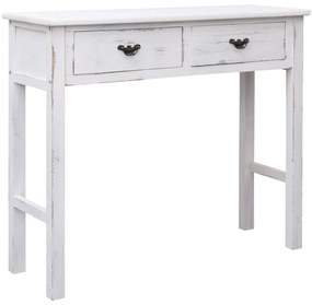 vidaXL Mesa consola 90x30x77 cm madeira branco antigo