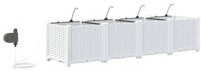 Jardineiras de Jardim 1 pc Branco 160 x 40 x 37.5 cm Plástico