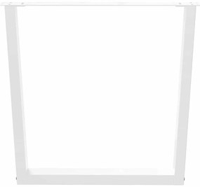 Mesa de jantar pernas 3pcs forma de V 90x(72-73,3)cm aço branco