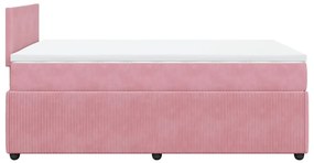 Cama boxspring com colchão 120x200 cm veludo rosa