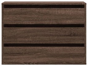 Cómoda com 3 Gavetas - 80x41x58 cm - derivados de madeira - carvalho c