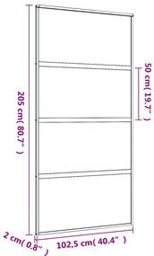 Porta deslizante 102,5x205 cm vidro ESG/alumínio dourado