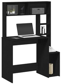 vidaXL Secretária c/ prateleiras 100x45x140 cm derivados madeira preto