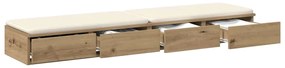 Cômoda de cama Carvalho Artesanal 150x36,5x16,5 cm Madeira Reconstituí
