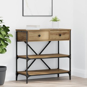vidaXL Mesa de Console Carvalho Artesanal 75x34.5x75 cm Madeira Engenheirada