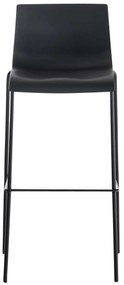 Conjunto de 2 bancos de bar Hoover em plástico e com estrutura preta 43 x 100 x 48 cm Preto