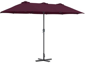 Guarda-sol de Jardim Vermelho bordô 380 x 196 x 235 cm
