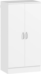 HOMCOM Sapateira de 2 Portas Sapateira para Entrada com 6 Prateleiras Ajustáveis para 14 Pares de Sapatos 55x35x108 cm Branco | Aosom Portugal