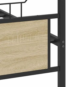 Estrutura de cama sem colchão 183x213cm metal carvalho sonoma