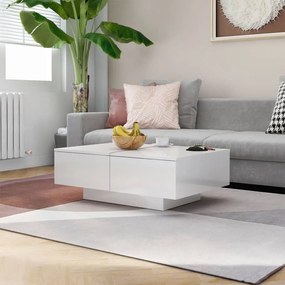 Mesa de centro derivados de madeira branco brilhante